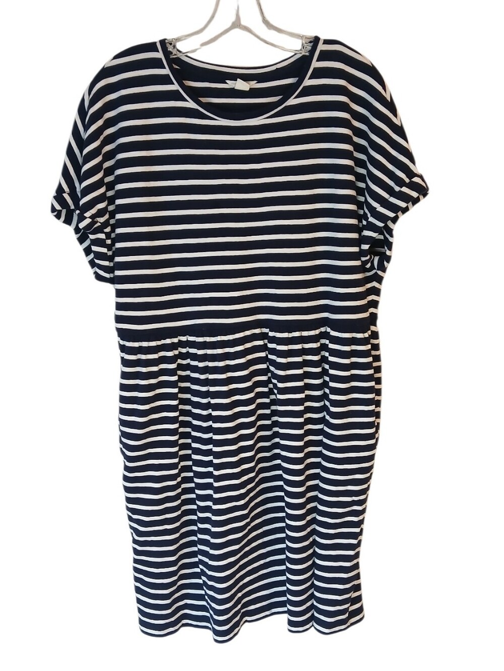 Caslon Navy and White Striped Dress Size Medium